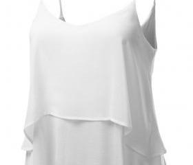 White Chiffon Sling Tank Tops on Luulla