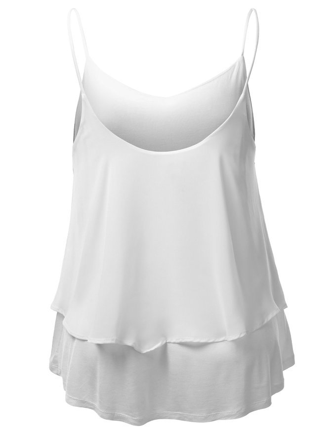 White Chiffon Sling Tank Tops on Luulla